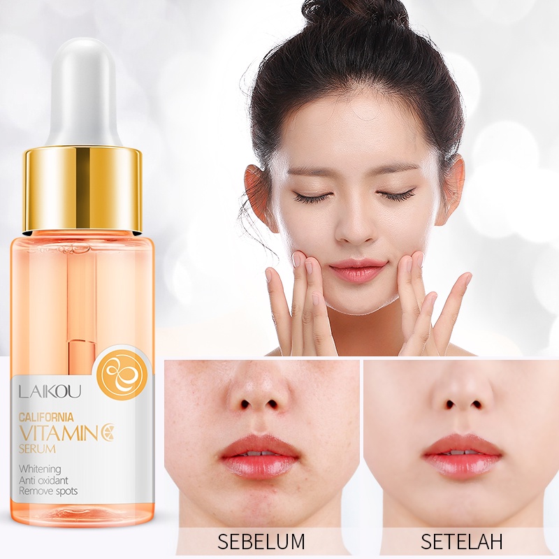 LAIKOU Vitamin C Serum Wajah Anti Oksidan Pemutih Flek Hitam  Esensial Menghaluskan Kulit 17ml