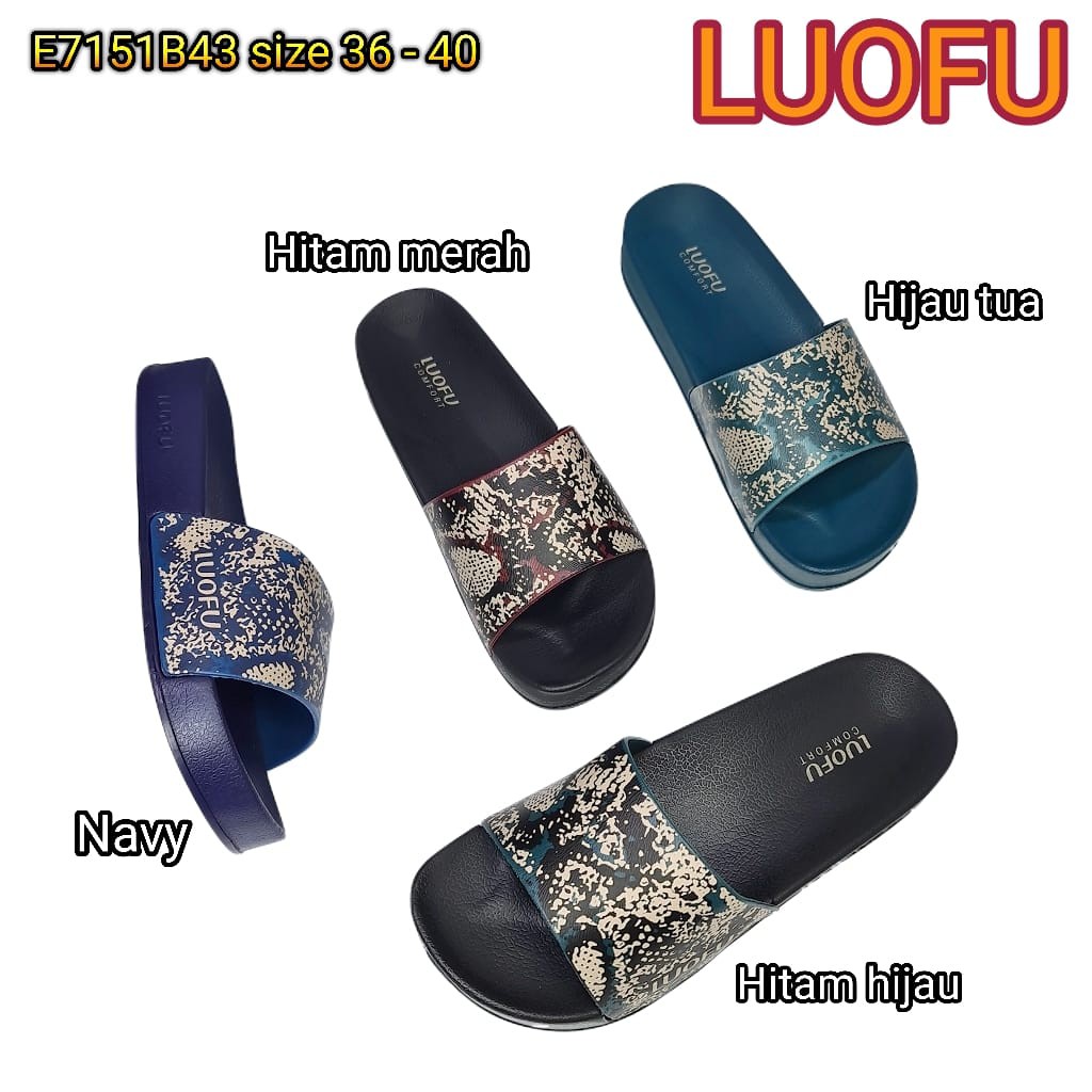 LUOFU ORIGINAL jelly sandal karet empuk murah wanita slide import selop cewek E7151B43