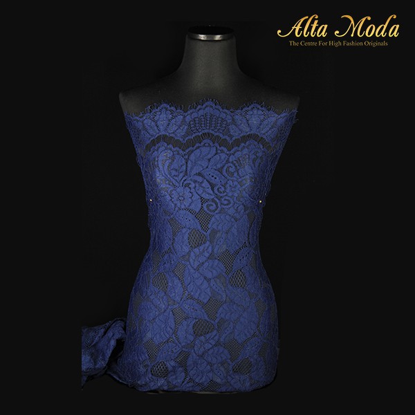 

Alta Moda Brokat Semi Perancis Parsley Daun Renda Navy (2.5M)