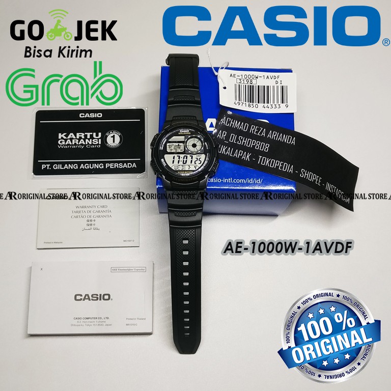 CASIO ORIGINAL AE-1000W AE1000W AE-1000W-1AVDF AE1000W-1AVDF AE1000-W Strap Rubber AE1000W-1A AE1000