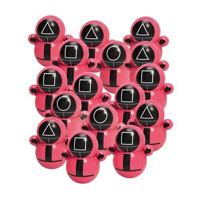 [littlecrab] 3 Pcs Mainan Roly Poly Tumbler Squid Game Lucu Unik Mainan Tentara Pink Roly Poly Mini Segitiga Segiempat Lingkaran