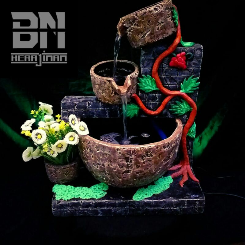 air terjun mini model pot minimalis bahan semen.waterfall mini minimalis murah.