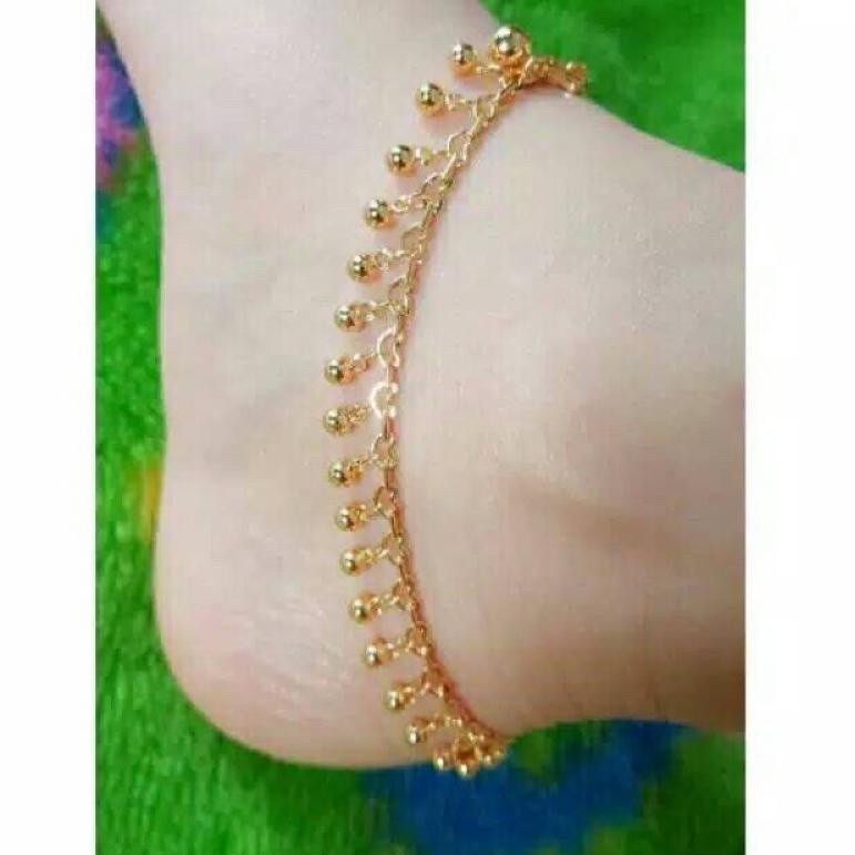 {PAB.11Au22ˣ} Gelang kaki india Bola emasXuping