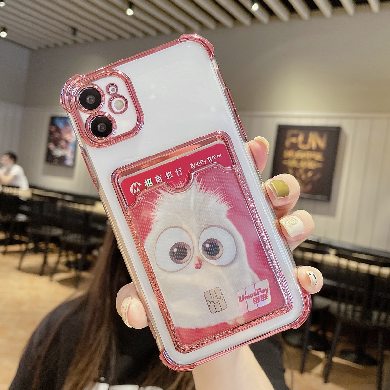 Super fire plating card four-corner shatter-resistant case for iPhone 12 11 PRO MAX XR XSMAX SE 2020 7 8 PLUS fine hole camera protective phone case