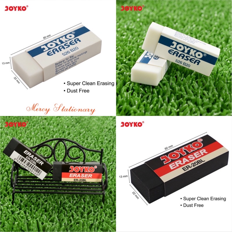 

1 Pc - Eraser Penghapus Besar Joyko B20 Putih Hitam Ecer