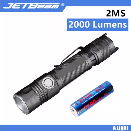 Senter Tactical LED XHP35 2000 Lumens JETBeam 2MS Guardian Flashlight