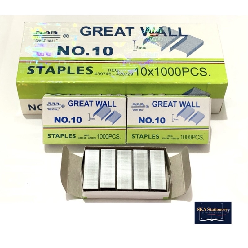 

ISI STAPLES GREAT WALL NO.10 (1 PAK ISI 10 BOX)