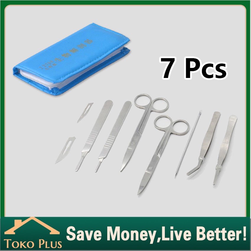 7Pcs  Alat bedah hewan / Gunting Operasi Bedah / Dissection Anatomy Biological Sample Biology Teachi