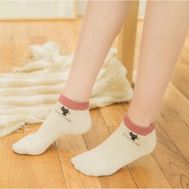 Kaos Kaki Wanita Miau Miau Women Low Socks Cotton Socks SCH027