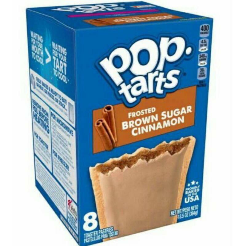 

KELLOGGS POP TARTS FROSTED BROWN SUGAR CINNAMON 2 PCS / KELLOGG'S POP TARTS TOASTER PASTRIES USA