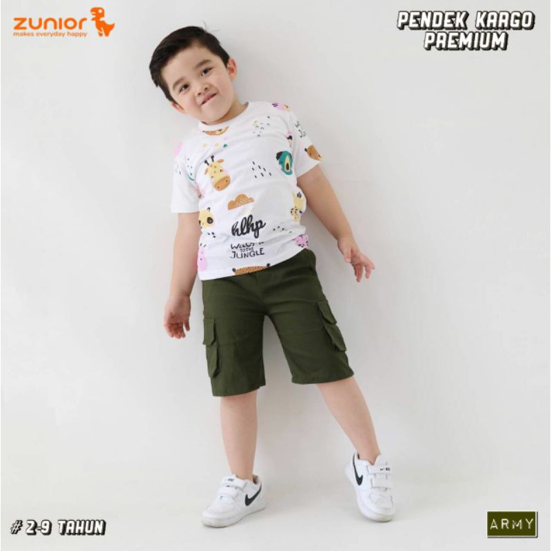 Pendek Cargo Anak Zunior Premium Army