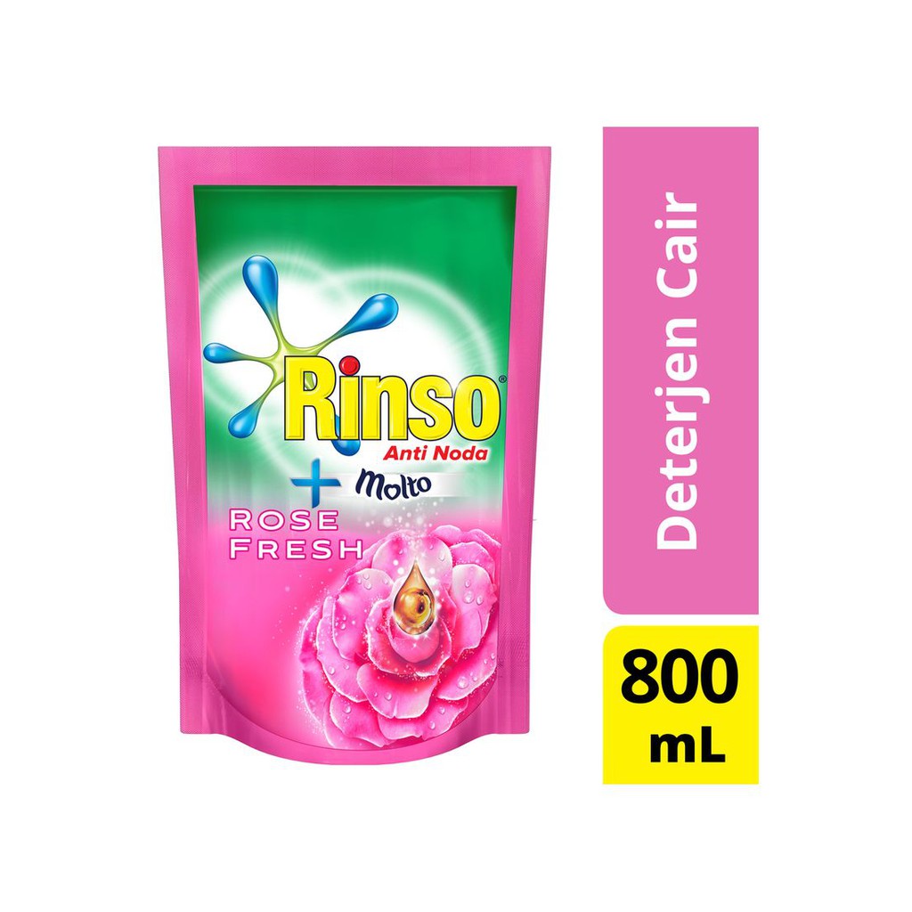 Rinso Deterjen Cair + Molto Rose Fresh 800ml