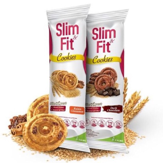 Slim &amp; Fit Cookies Raisin Cinnamon Snack Diet - Isi 10 x 22 Gram