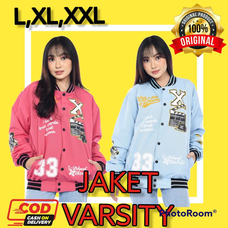 Jaket baseball pria wanita keren kekinian jacket distro bomber sukajan varsity L XL XXL jumbo oversi