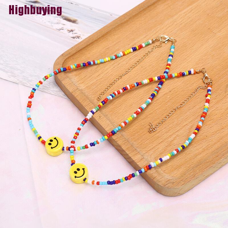 Hbid Kalung Choker Gaya Bohemia Dengan Manik-Manik Warna-Warni Untuk Wanita