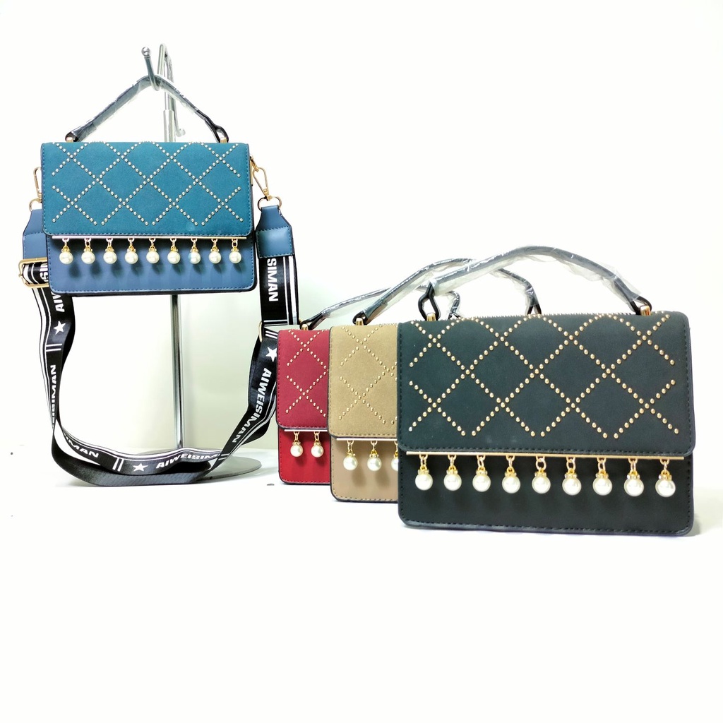 Murah! Tas Top Handle Mutiara Bisa Selempang Wanita Handbag Cewek Unik Import 8615