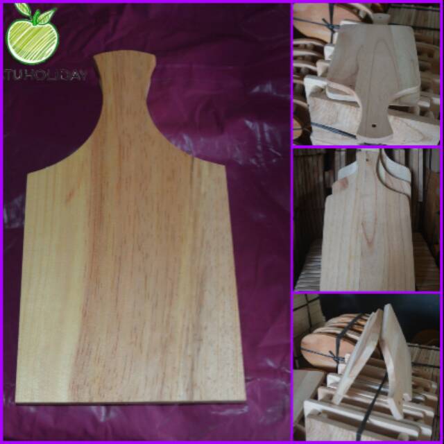 Talenan Kayu 30X15cm Tampel Pinus 30x15cm / Wooden Cutting Board Talenan Tampel Pinus