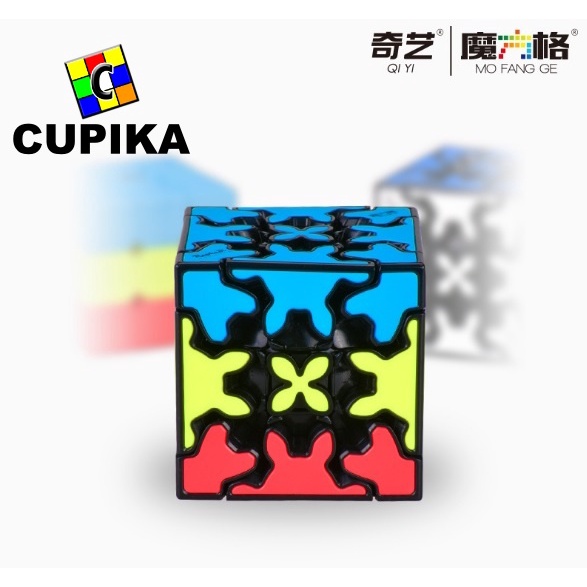 Rubik 3x3 QiYI Gear SANDWICH Cube 3x3 Black Based Blackbase 3x3