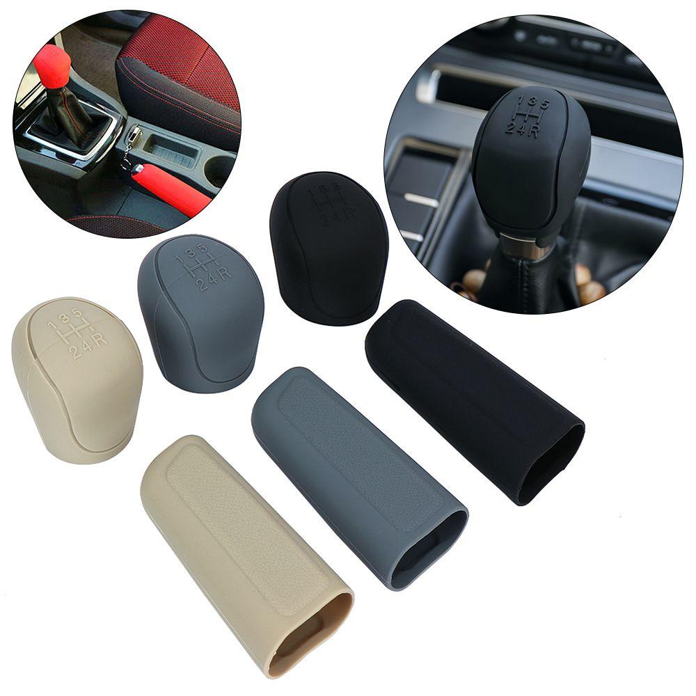 Populer 2pcs Handbrake Grip Cover Set Anti-slip Perasaan Tangan Yang Baik Super Tahan Aus Pegangan Rem Tangan Lengan