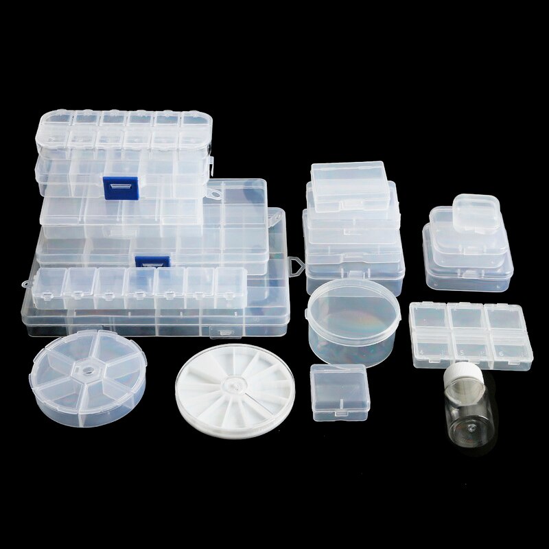 Handmade DIY Multi-cell Jewelry Storage Boxes / Transparent Plastic Jewelry Storage Box / Mini Foldable Sundries Storage Basket for Beads, Earrings and Necklaces