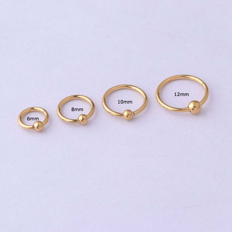 1pc Cincin Tindik Telinga / Hidung Bahan Stainless Steel