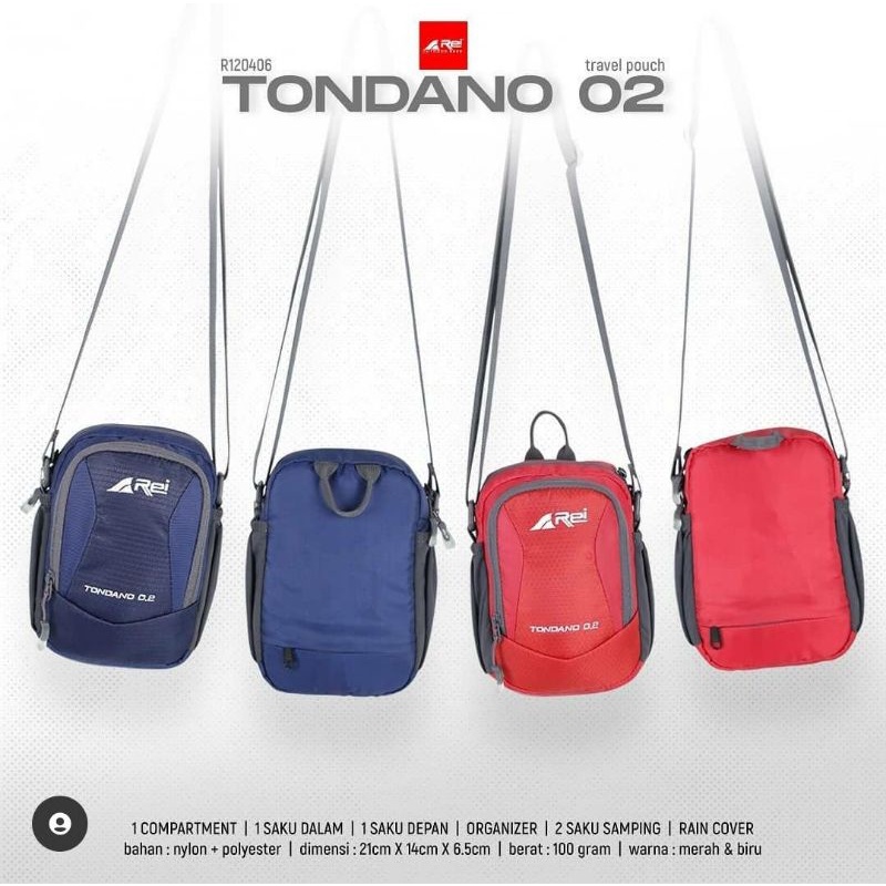 TAS SELEMPANG REI AREI TONDANO 02 TRAVEL POUCH + COVER BAG