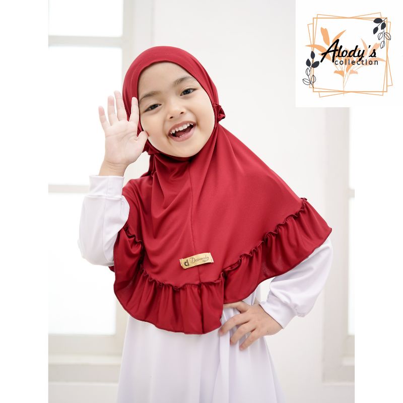 Jilbab Anak Carla Size M Usia 3-7 Tahun Bahan Jersey Terbaru / Alody's Collection