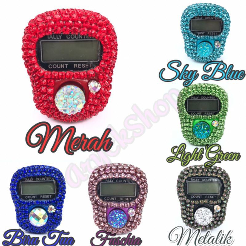 CHAIN 2MM FULL COLOR Tasbih digital swarovsky Tasbeh blink blink cantik lucu kado ulang tahun