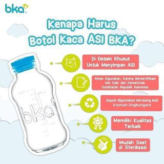 Botol Kaca ASI tempat susu asi Merek BKA 100ML BPA FREE