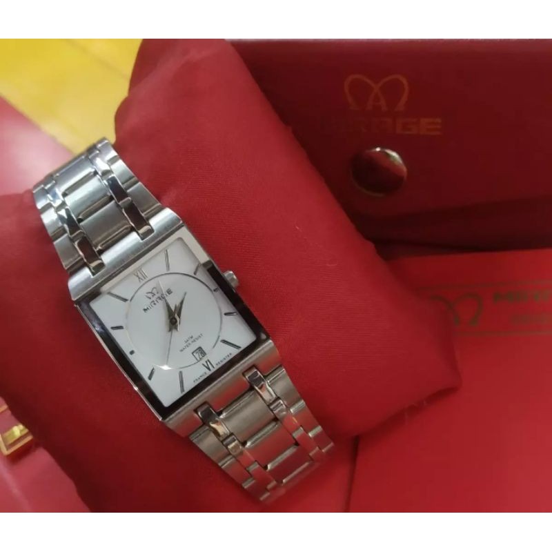 jam tangan wanita;MIRAGE M7908Lsegi silver~ORIGINAL WATER RESIATANT~TGL~STAINLEES