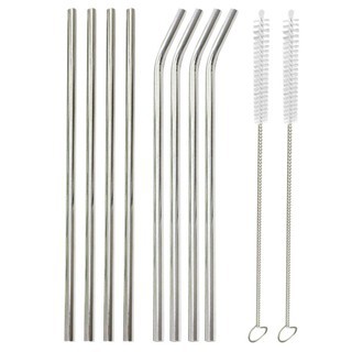 Paket Sedotan Stainless Straw 10 in 1 Murah Termurah Laris Terlaris