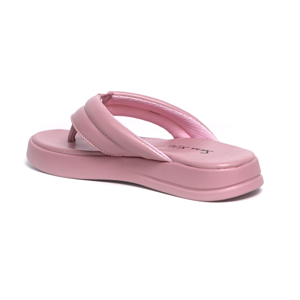 SARASARA YUK - Sandal Wanita Jepit Wedges Casual SARA SARA NORA Sendal Japit Cewek Platform Empuk Ringan Capit Tinggi 3cm  Size 36 37 38 39 40 Untuk Rumahan Warna Peach Pink Soft Santai Premium Kekinian Terbaru Shoes Ori Original Mall Official Store