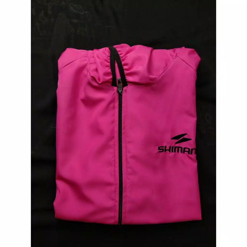 jaket parasut lari sepeda jumbo shimano XTR jaket olahraga pria dan wanita-Pink