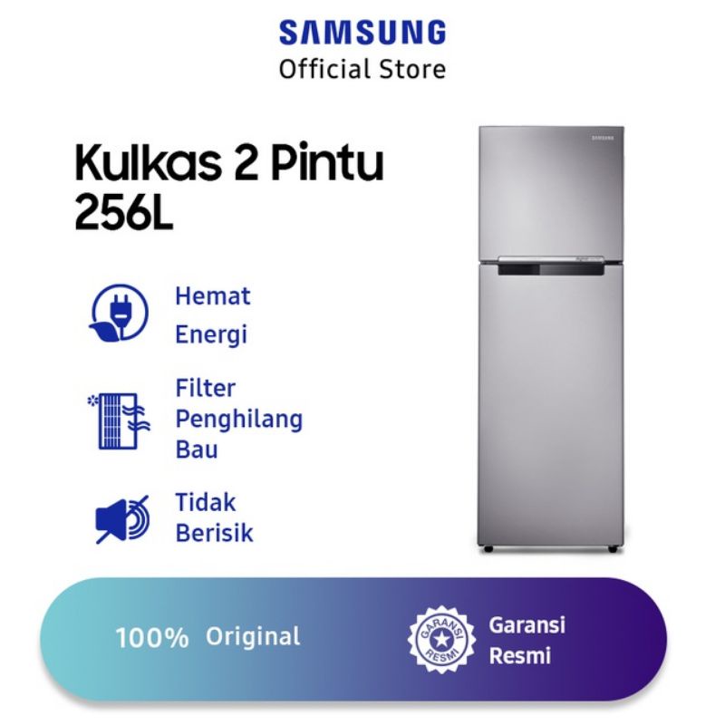 KULKAS SAMSUNG RT25FARBDSA LEMARI ES 2 PINTU SILVER INVERTER GARANSI RESMI LOW WATT