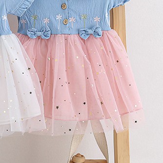 LittleAaron DRESS DENIM PALMBEACH 2105 EBV Baju Dress Anak Perempuan Import Model Gaun