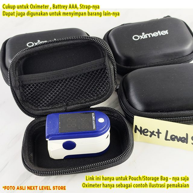 Pouch Oximeter Oxymeter Tas Dompet Case Casing Penyimpanan Black Oxi