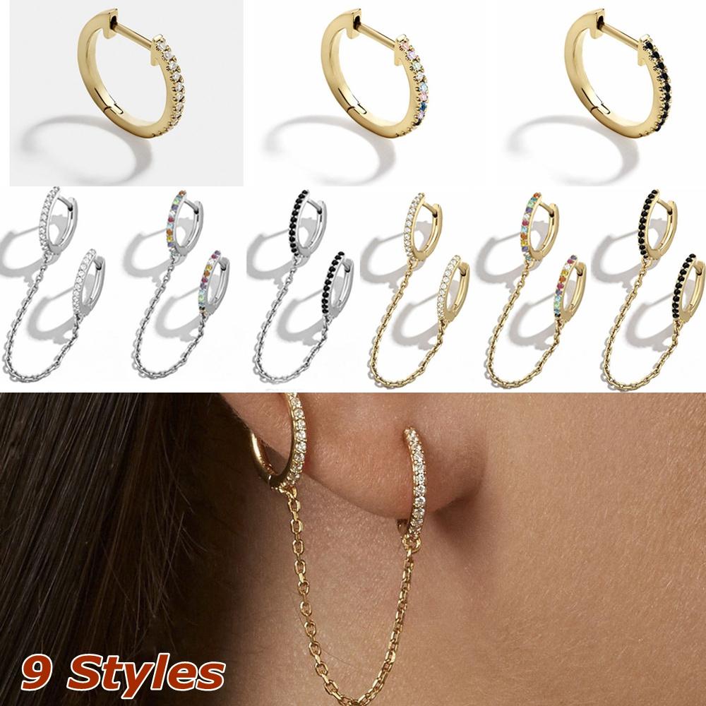 Solighter Putaran Hoop Anting Wanita Pria Fashion Pernikahan Pertunangan Cubic Zirconia Perhiasan Hadiah Earrings