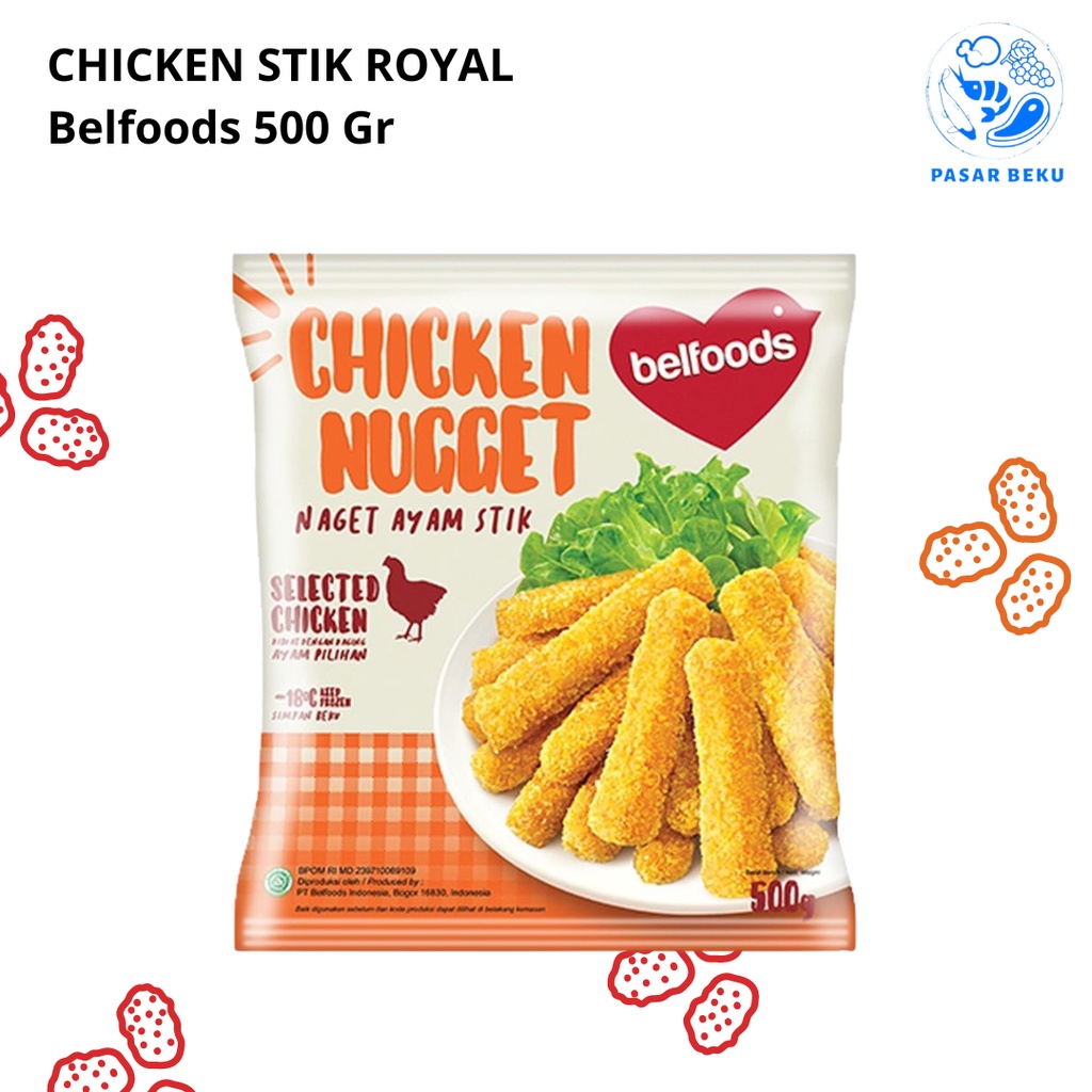 

(Khusus AREA SUMBAR) Chicken Stik Belfoods Royal 500 Gram Frozen Food Pasar Beku Padang