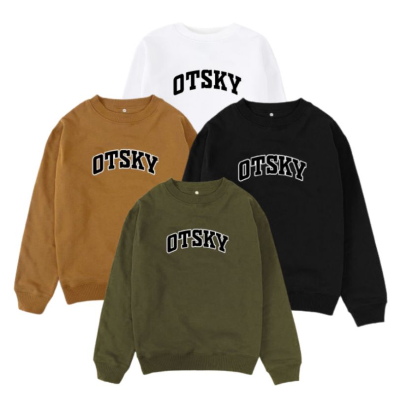 Otsky Crewneck font basic x (CN7054GY-12AA) x ARMY(CN7055GY-16EE) x BROWN (CN7055GY/7065GY)-5AA x Wh