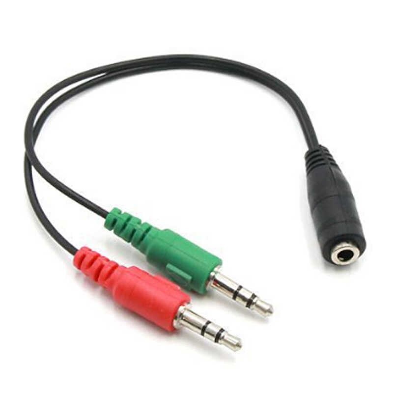 Splitter Jack Audio 3.5mm Female ke Dual 3.5mm Male HiFi (Mic+Hear)