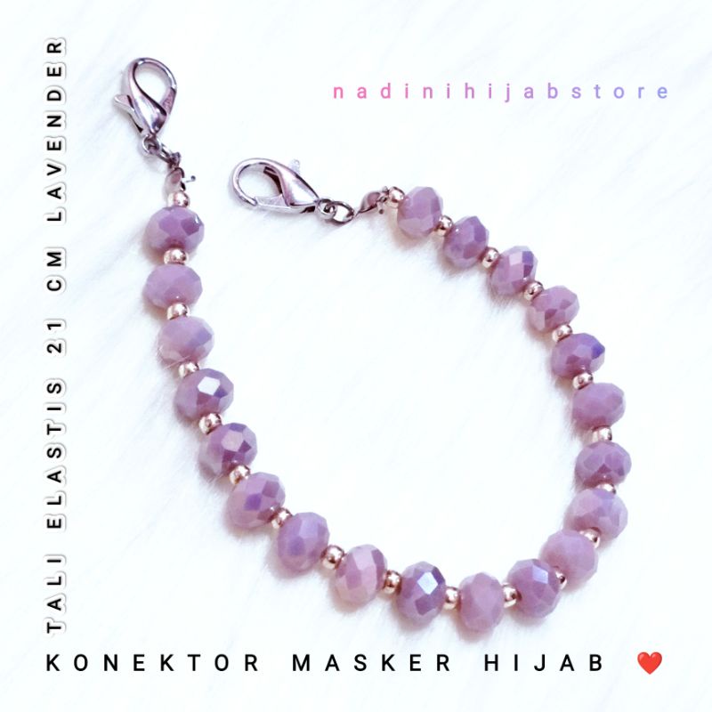 Konektor Masker Mutiara Konektor Masker Hijab Mask Extender Pengait Masker Ungu