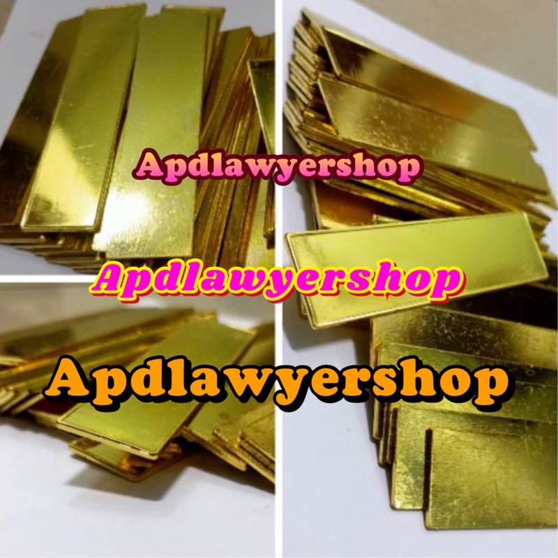 

Papan Nama Dada Bahan Plat Name Tag Kuningan Tebal 2mm Polos 2cm x 8cm Satuan Kwalitas PREMIUM