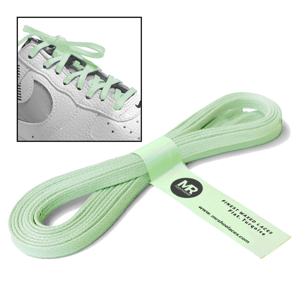 MR Shoelaces FA14 Turquoise Tosca Tali Sepatu Lilin 5mm Gepeng Flat Pipih (Waxed Laces) 90cm 100cm 120cm 200cm - Premium Shoelace