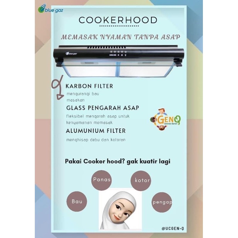 COOKER HOOD BLUEGAZ (PENGHISAP ASAP DAPUR/MASAKAN)