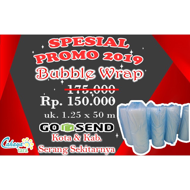 Bubble Wrap untuk Keamanan Produk 1 roll / 1.25 m x 50 meter / daerah Kota Serang Cilegon