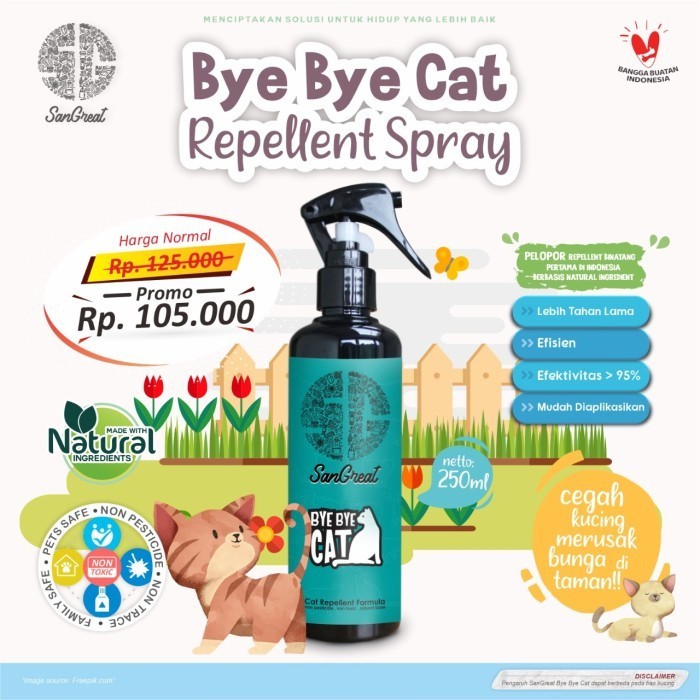 Paket Pengusir Kucing, Bye Bye Cat Gel 250 gr &amp; Spray 250 ml