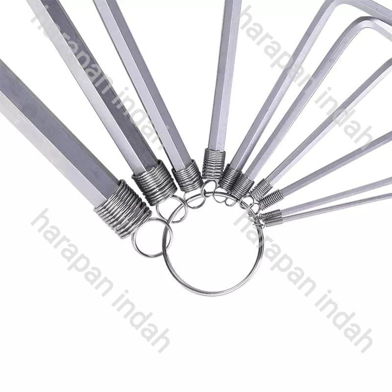 Kunci L Full set Tools HEX KEY RING 1 2 3 4 5 6 7 8 9 10 mm