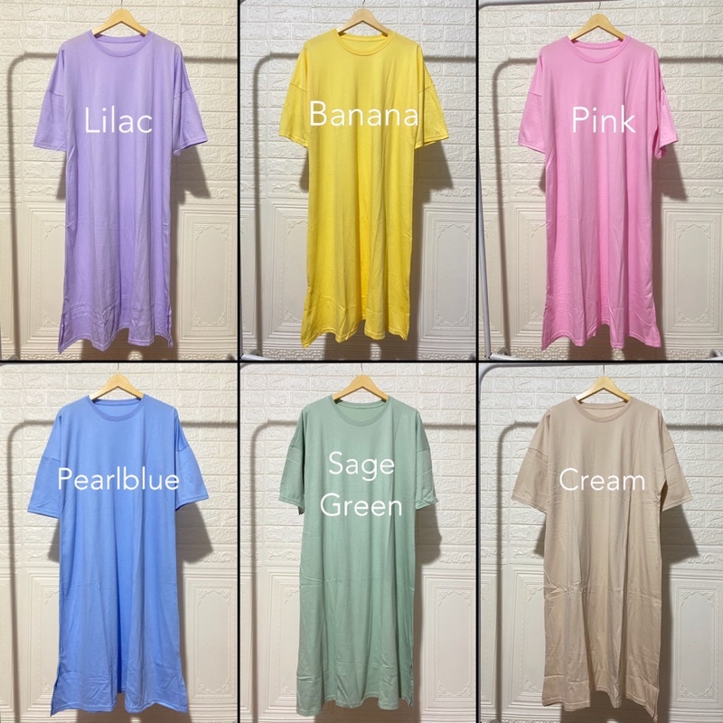 MENDY DRESS BASIC OVERSIZED PANJANG LONG KAOS DRESS TSHIRT POLOS KATUN KAOS TUNIK SIMPLE KOREAN