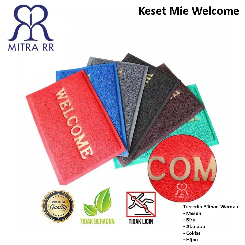 Keset Kaki Anti Slip Dapur / Kamar Mandi Keset Mie Bihun Coil Mat 60x40cm PVC Anti Air