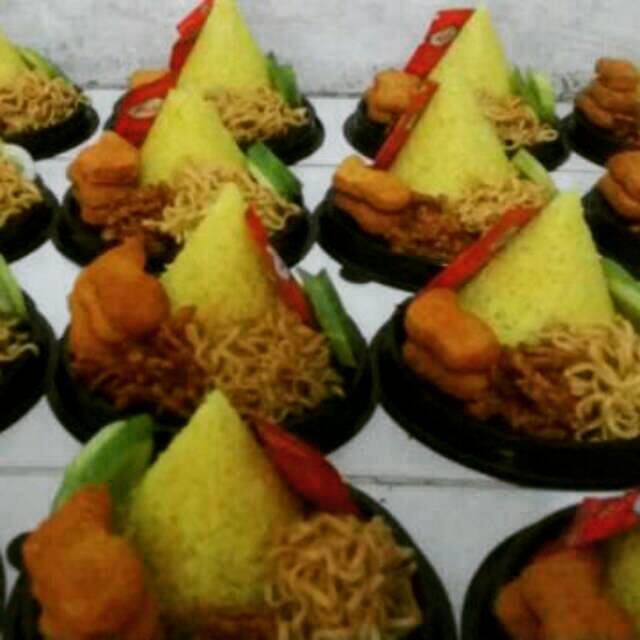 

Tumpeng mini paket A free sticker halal dan murah